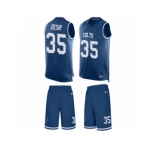 Men Nike Indianapolis Colts #35 Pierre Desir Limited Royal Blue Tank Top Suit NFL Jersey