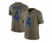 Men Nike Indianapolis Colts #4 Adam Vinatieri Limited Olive 2017 Salute to Service NFL Jersey