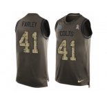 Men Nike Indianapolis Colts #41 Matthias Farley Limited Green Salute to Service Tank Top NFL Jersey
