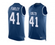 Men Nike Indianapolis Colts #41 Matthias Farley Limited Royal Blue Player Name & Number Tank Top NFL Jersey