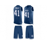 Men Nike Indianapolis Colts #41 Matthias Farley Limited Royal Blue Tank Top Suit NFL Jersey