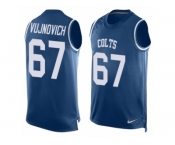 Men Nike Indianapolis Colts #67 Jeremy Vujnovich Limited Royal Blue Player Name & Number Tank Top NFL Jersey