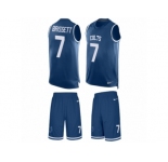 Men Nike Indianapolis Colts #7 Jacoby Brissett Limited Royal Blue Tank Top Suit NFL Jersey