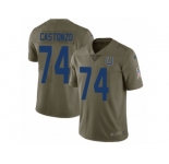Men Nike Indianapolis Colts #74 Anthony Castonzo Limited Olive 2017 Salute to Service NFL Jersey