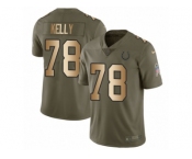 Men Nike Indianapolis Colts #78 Ryan Kelly Limited Olive Gold 2017 Salute to Service NFL Jersey