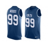 Men Nike Indianapolis Colts #99 Al Woods Limited Royal Blue Player Name & Number Tank Top NFL Jersey