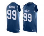 Men Nike Indianapolis Colts #99 Al Woods Limited Royal Blue Player Name & Number Tank Top NFL Jersey