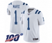Men's Indianapolis Colts #1 Pat McAfee White Vapor Untouchable Limited Player 100th Season Football Jersey