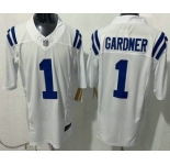 Men's Indianapolis Colts #1 Sauce Gardner Limited White FUSE Vapor Jersey