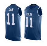 Men's Indianapolis Colts #11 Deon Cain Limited Royal Blue Player Name & Number Tank Top Football Jersey