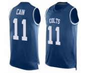 Men's Indianapolis Colts #11 Deon Cain Limited Royal Blue Player Name & Number Tank Top Football Jersey