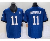 Men's Indianapolis Colts #11 Michael Pittman Jr Royal 2023 FUSE Indiana Nights Limited Stitched Jersey