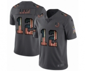Men's Indianapolis Colts #12 Andrew Luck Limited Black USA Flag 2019 Salute To Service Football Jersey