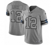 Men's Indianapolis Colts #12 Andrew Luck Limited Gray Team Logo Gridiron Football Jersey