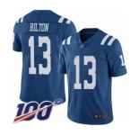 Men's Indianapolis Colts #13 T.Y. Hilton Limited Royal Blue Rush Vapor Untouchable 100th Season Football Jersey