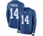 Men's Indianapolis Colts #14 Zach Pascal Limited Blue Therma Long Sleeve Football Jersey