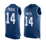Men's Indianapolis Colts #14 Zach Pascal Limited Royal Blue Player Name & Number Tank Top Football Jersey