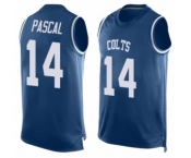 Men's Indianapolis Colts #14 Zach Pascal Limited Royal Blue Player Name & Number Tank Top Football Jersey