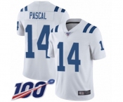 Men's Indianapolis Colts #14 Zach Pascal White Vapor Untouchable Limited Player 100th Season Football Jersey