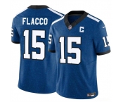Men's Indianapolis Colts #15 Joe Flacco Blue 2024 F.U.S.E. Throwback Vapor Limited Football Stitched Jersey
