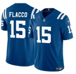 Men's Indianapolis Colts #15 Joe Flacco Blue 2024 F.U.S.E. Vapor Limited Football Stitched Jersey