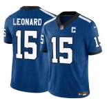 Men's Indianapolis Colts #15 Riley Leonard Blue 2025 F.U.S.E. Throwback Vapor Limited Football Stitched Jersey