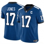 Men's Indianapolis Colts #17 Daniel Jones Blue 2025 F.U.S.E. Throwback Vapor Limited Football Stitched Jersey