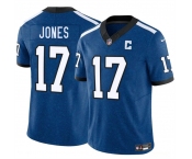 Men's Indianapolis Colts #17 Daniel Jones Blue 2025 F.U.S.E. Throwback Vapor Limited Football Stitched Jersey