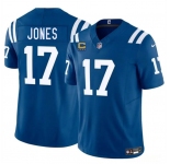 Men's Indianapolis Colts #17 Daniel Jones Blue 2025 F.U.S.E. With 4-Star C Patch Vapor Limited Football Stitched Jersey
