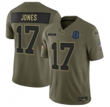 Men's Indianapolis Colts #17 Daniel Jones Olive 2025 Salute to Service Limited Football Stitched Jersey