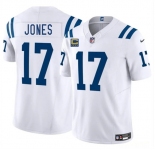Men's Indianapolis Colts #17 Daniel Jones White 2025 F.U.S.E. With 4-Star C Patch Vapor Limited Football Stitched Jersey