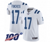 Men's Indianapolis Colts #17 Devin Funchess White Vapor Untouchable Limited Player 100th Season Football Jersey