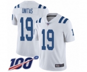Men's Indianapolis Colts #19 Johnny Unitas White Vapor Untouchable Limited Player 100th Season Football Jersey