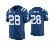 Men's Indianapolis Colts 2022 #28 Jonathan Taylor Royal With 1-star C Patch Vapor Untouchable Limited Stitched Jersey