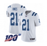 Men's Indianapolis Colts #21 Nyheim Hines White Vapor Untouchable Limited Player 100th Season Football Jersey
