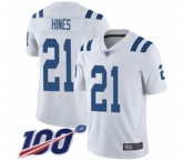 Men's Indianapolis Colts #21 Nyheim Hines White Vapor Untouchable Limited Player 100th Season Football Jersey