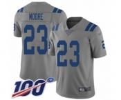 Men's Indianapolis Colts #23 Kenny Moore Limited Gray Inverted Legend 100th Season Football Jersey