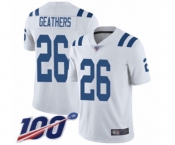Men's Indianapolis Colts #26 Clayton Geathers White Vapor Untouchable Limited Player 100th Season Football Jersey