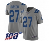 Men's Indianapolis Colts #27 Nate Hairston Limited Gray Inverted Legend 100th Season Football Jersey