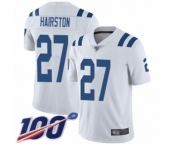Men's Indianapolis Colts #27 Nate Hairston White Vapor Untouchable Limited Player 100th Season Football Jersey