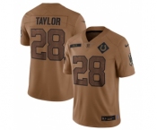 Men's Indianapolis Colts #28 Jonathan Taylor 2023 Brown Salute To Sertvice Limited Football Stitched Jersey