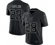 Men's Indianapolis Colts #28 Jonathan Taylor Black Reflective Limited Stitched Football Jersey