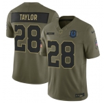 Men's Indianapolis Colts #28 Jonathan Taylor Olive 2025 Salute to Service Limited Football Stitched Jersey