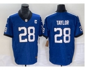 Men's Indianapolis Colts #28 Jonathan Taylor Royal 2023 FUSE Indiana Nights Limited Stitched Jersey