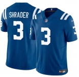Men's Indianapolis Colts #3 Spencer Shrader Blue 2025 F.U.S.E. Vapor Limited Football Stitched Jersey