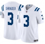 Men's Indianapolis Colts #3 Spencer Shrader White 2025 F.U.S.E. Vapor Limited Football Stitched Jersey