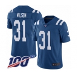 Men's Indianapolis Colts #31 Quincy Wilson Royal Blue Team Color Vapor Untouchable Limited Player 100th Season Football Jersey