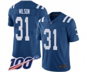 Men's Indianapolis Colts #31 Quincy Wilson Royal Blue Team Color Vapor Untouchable Limited Player 100th Season Football Jersey