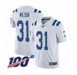 Men's Indianapolis Colts #31 Quincy Wilson White Vapor Untouchable Limited Player 100th Season Football Jersey