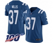 Men's Indianapolis Colts #37 Khari Willis Royal Blue Team Color Vapor Untouchable Limited Player 100th Season Football Jersey